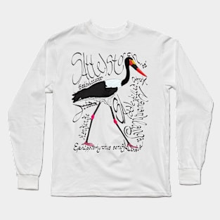 Saddle-billed Stork, Saalbekooievaar Long Sleeve T-Shirt